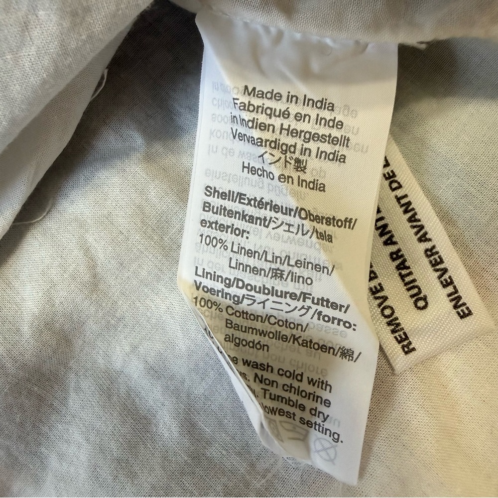 J Crew 100% Linen Cottagecore Romatic Twee Spring Midi Dress Ruffle Lined Sz 4 - Picture 5 of 5